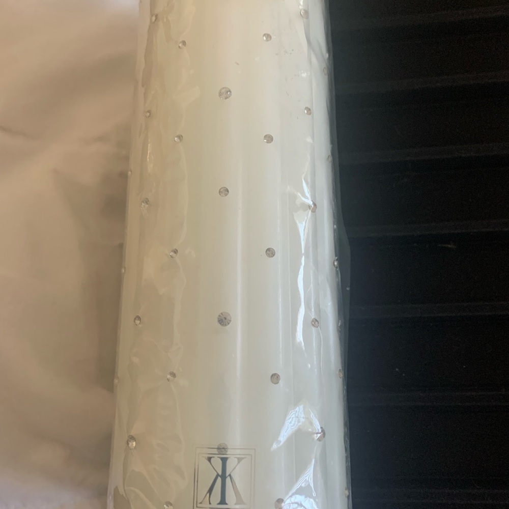 Elegant White Swarovski pillar candle